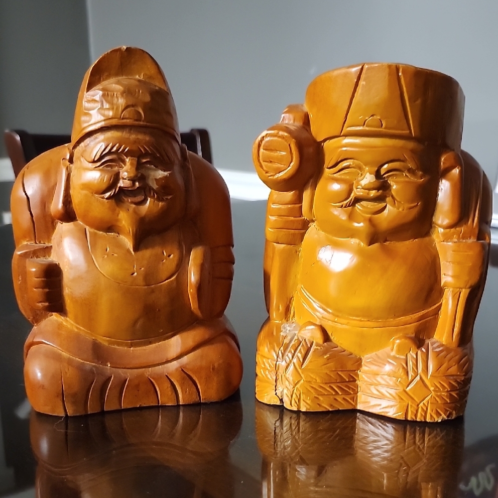 Japanese Carved Wooden Figurines